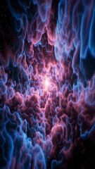 Poster - Cosmic nebula expansion: dynamic cosmic cloud surrounded by stars in deep space