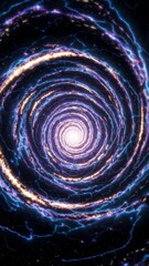 Poster - Mesmerizing cosmic spiral vortex with luminous energy flow in deep space