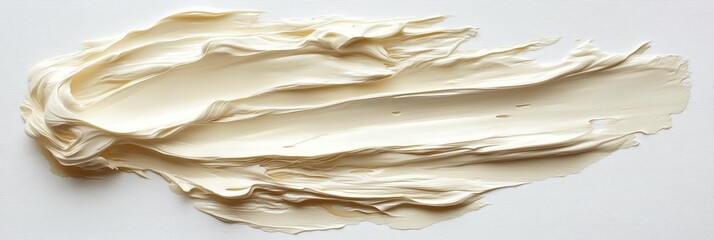 Wall Mural - white brush strokes of oil paint isolated on white background, texture abstract canvas. closeup