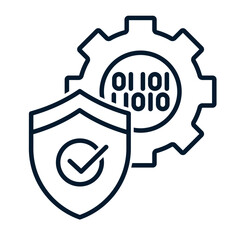 Poster - Cyber ​​Crime concept. Vector linear icon isolated on white background.