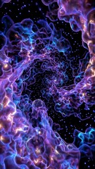 Poster - Cosmic nebula vortex: swirling purple and blue galactic patterns in space