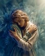 © Napapat - Emotive Character Embracing in Vibrant Painterly Style Artwork