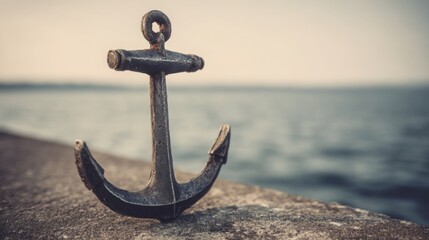 Poster - Ai stabilized market anchor icon concept highlighting consistency in economic performance and financial integrity