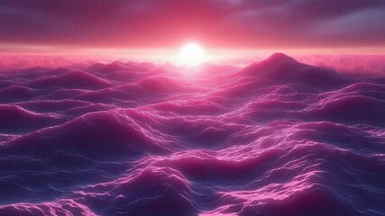 Fototapete - Pink abstract landscape sunrise