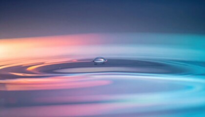 Poster - Captivating water droplet ripple abstract art colorful background serene environment close-up view fluid dynamics