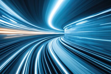 Fototapete - High-speed tunnel, digital blur
