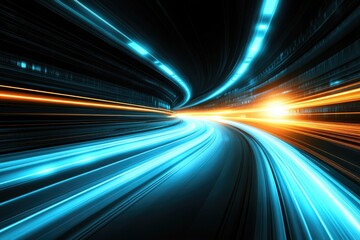 Fototapete - Digital speed tunnel (1)