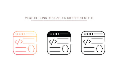 Coding icon design with white background stock illustration
