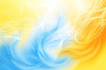 Poster - abstract blend of blue and orange flowing forms