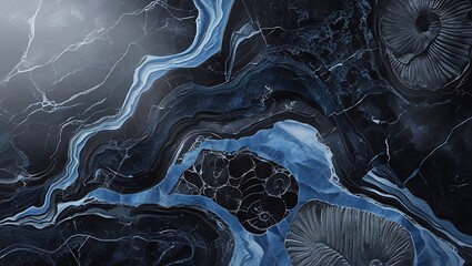 Poster - a detailed high contrast black and blue mar.jpg