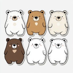 Wall Mural - Stickers Design of Cute Bears