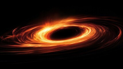 Poster - Fiery vortex illustration with intense swirling energy streams on black
