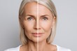 © Lubos Chlubny - Senior woman showing results of anti aging treatment on wrinkles and skin rejuvenation