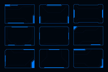 Wall Mural - futuristic frame hud technology cyberpunk design element. hi-tech element.
