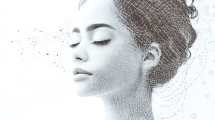 Poster - Futuristic representation of interconnectedness with human form concept