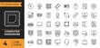 © twenty-icons - Computer hardware line icon set.Contain icons related to pc, laptop, computer hardware component, and more. Editable stroke. Vector illustration