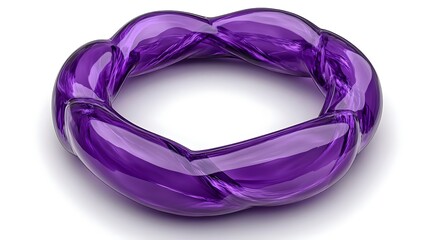 Wall Mural - Futuristic Neon Glass Sculpture in Curved Circular Shape Design