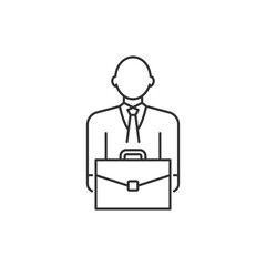 Poster - Male character with briefcase icon. Businessman symbol modern, simple, vector, icon for website design, mobile app, ui. Vector Illustration