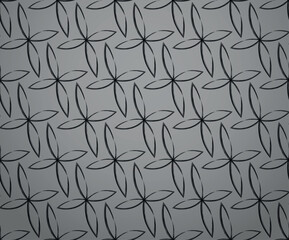 Aufkleber - Flower geometric pattern. Seamless vector background. Gray and black ornament