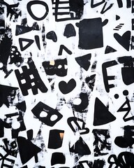 Poster - Abstract Black and White Shapes Pattern for Creative Designs