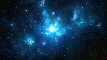 Wall Mural - a bright blue supergiant star in deep space