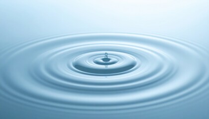 Poster - Rippling water droplet impact calm surface photography minimalism close-up tranquility