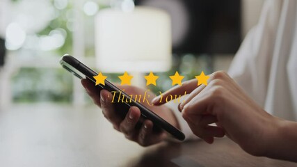 Aufkleber - Close-up of businessman's hand using smartphone and laptop. Man sitting at desk and giving credit to business and services. Business and technology concept. Free video