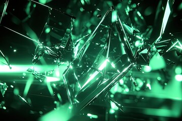 Aufkleber - shattered emerald glass