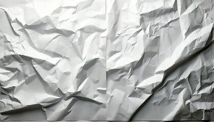 Aufkleber - White crumpled paper texture, abstract background. Concept for chaos, recycle, stress, or creativity.