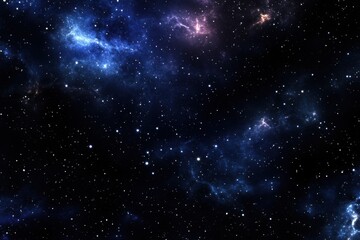 Poster - Deep Space Exploration View of Galaxy with Nebula and Stars in Dark Sky Cosmic Background