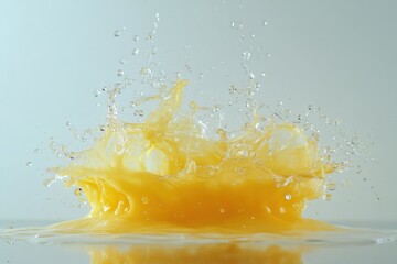 Poster - Orange Juice Splashing High Speed Photography Close Up Liquid Motion Refreshment Still Life Studio Shot