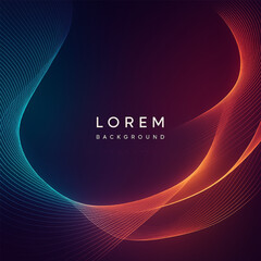 Poster - abstract background with flowing, multicolored light trails on a deep gradient canvas.