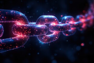 Poster - Digital chain link abstract background featuring a minimalist design with vibrant colors