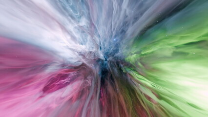 Wall Mural - bright pink, blue, and green colors blend together in a swirling cosmic formation, creating an awe-i