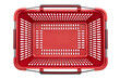 © Md Abu Saeid - Overhead view of a vibrant red plastic shopping basket on png, shopping basket, red basket, plastic basket, store basket, supermarket basket, shopping container, retail, grocery, market, container