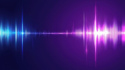 Poster - Abstract sound wave graphic with vibrant blue and purple colors representing audio frequencies and music visualization
