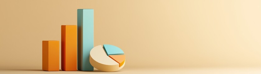 Poster - Colorful Bar Graph and Pie Chart on Light Background for Data Analysis and Presentation Purposes