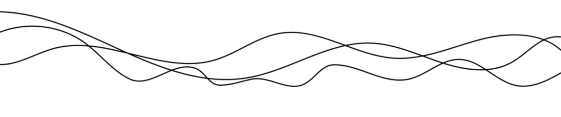 Poster - Thin curved wavy lines