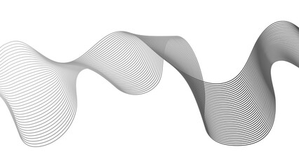 Poster - Abstract backdrop with grey wave gradient lines