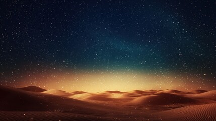 Wall Mural - a desert landscape under a star-filled night sky
