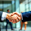 © Ann - A Vibrant Handshake Symbolizing Unity Partnership Collaboration and Mutual Agreement in Business Deal