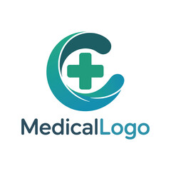 Aufkleber - Abstract medical logo with a green plus symbol
