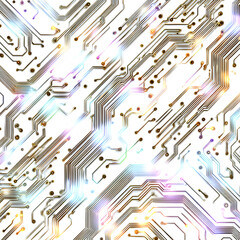 Poster - Neon circuit board pattern, on plain white background, clean product photo, isolated item display for commercial use and presentations in high resolution preview image for catalogs and online stores p