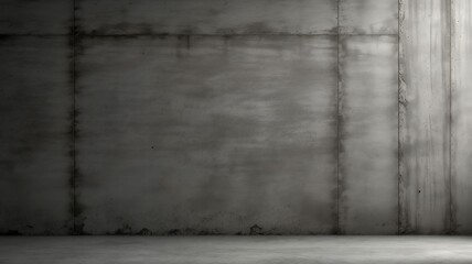 Poster - A stark, gray concrete wall meets the floor with sunlight cascading down for a modern look.