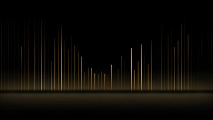 Poster - Golden geometric lines abstract futuristic tech background with reflection. Seamless looping minimal motion design. Video animation Ultra HD 4K 3840x2160