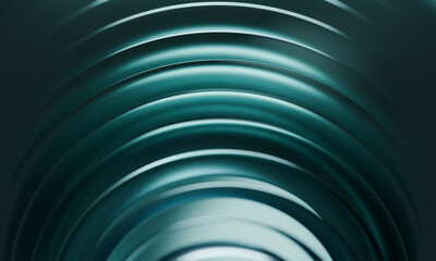 Poster - Abstract 3D Wallpaper: Interlocking Dark Teal and Silver Curved Elements with Soft Gradient Lighting