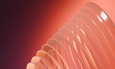 Poster - Curved Peach Slices Forming an Organic, Swirling Pattern with Subtle Light and Shadow Play