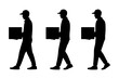 © Apon - Delivery man silhouette carrying package or boxes