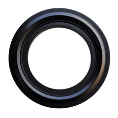 Poster - Sleek metallic circle frame with dimensional depth in a nuanced gradient style