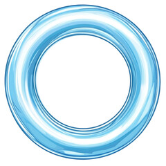 Poster - Luminescent azure ring floating against a void, radiating a cool spectral glow on transparent field
